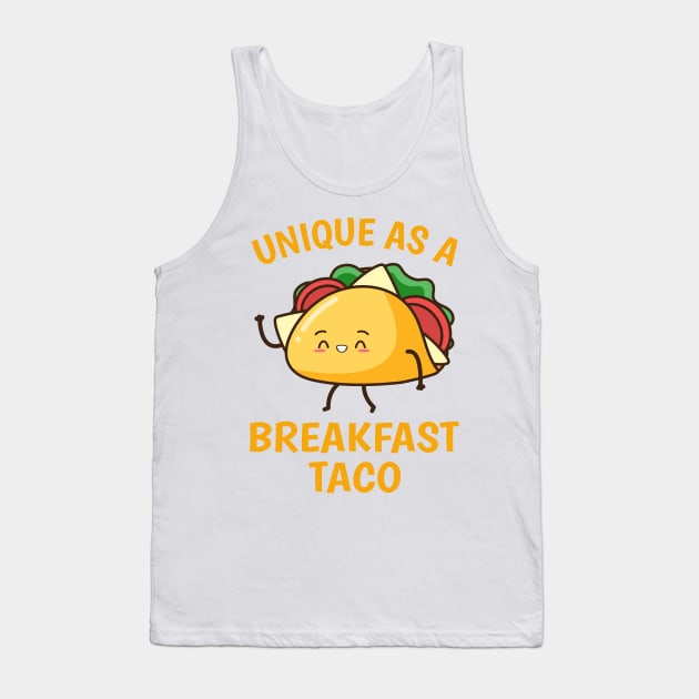Unique As A Breakfast Taco Happy Smiling Kawaii Taco Tank Top by Jsimo Designs